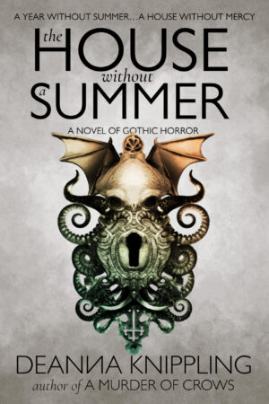 Cover image for the The House Without a Summer by DeAnna Knippling showing an image of a lock surrounded by a Cthulhu type creature.
