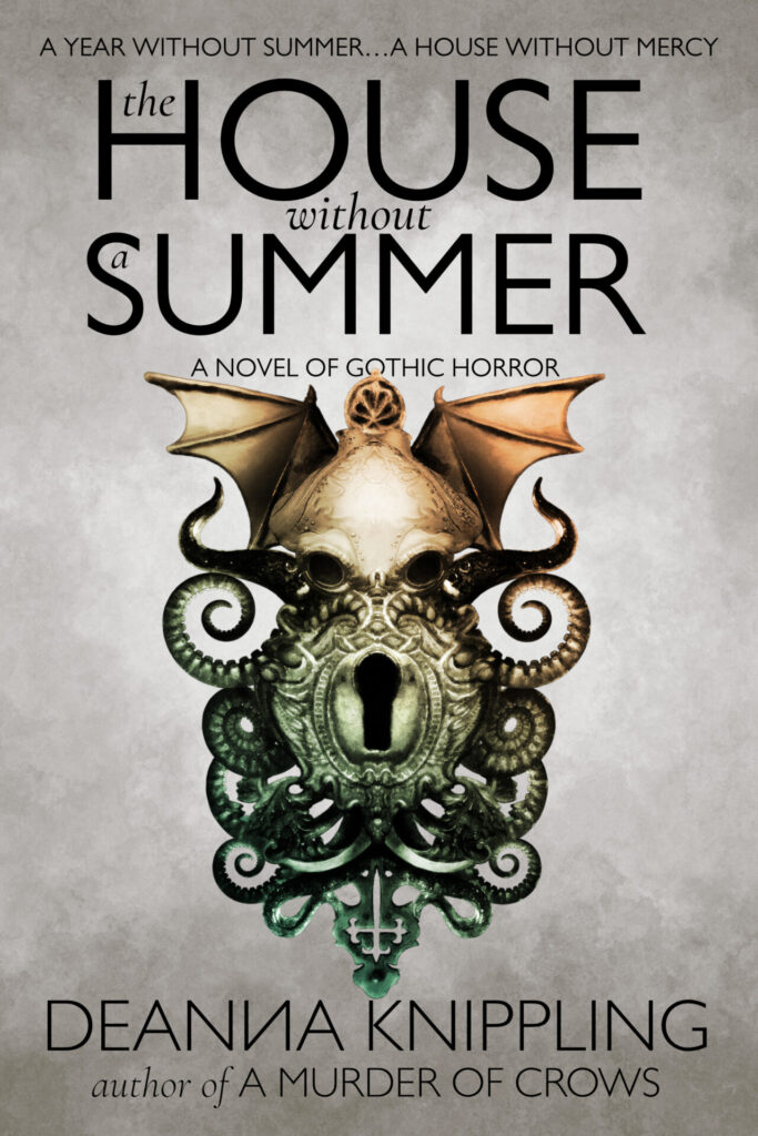 Cover image for the The House Without a Summer by DeAnna Knippling showing an image of a lock surrounded by a Cthulhu type creature.