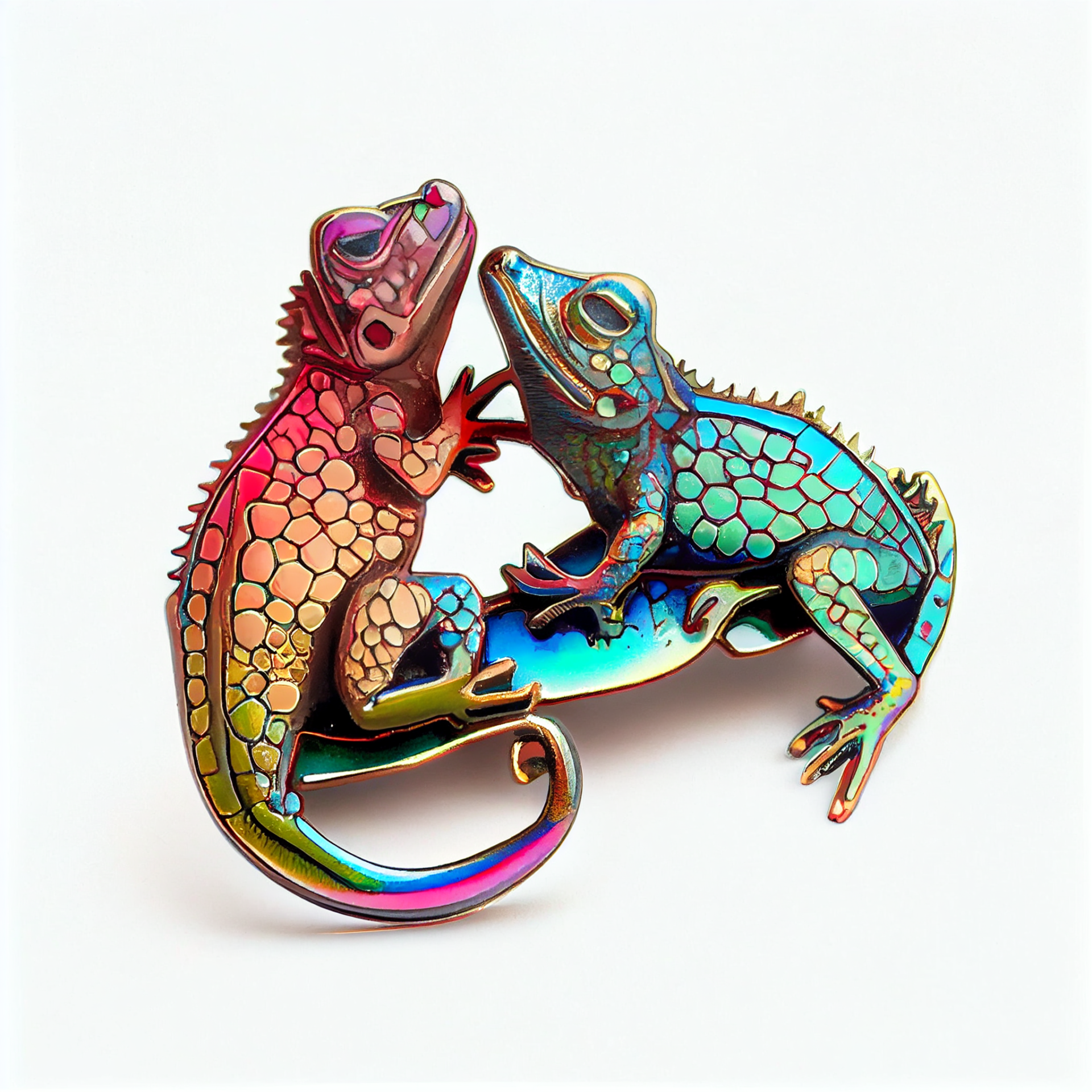 enamel pin lizard love