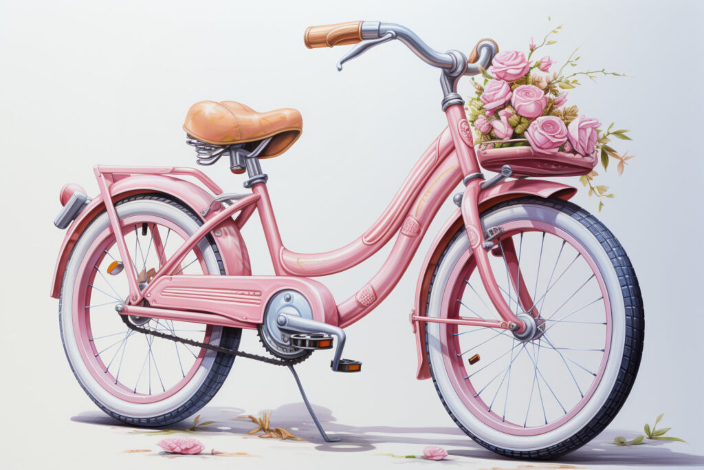 October 2023 Fiction Project Turning Leaves - image of a pink bike